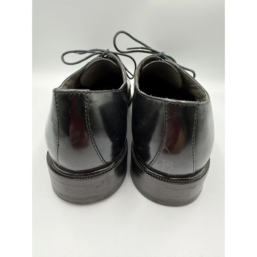 Florsheim Mens 9 D Cap Toe Derby Dress Shoes Black‎ Leather Lace Up Brazil